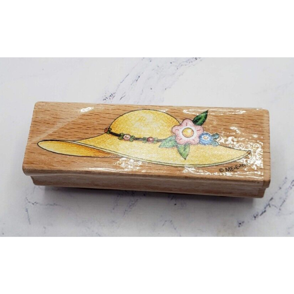 Mary Engelbreit Spring Gardening Sun Hat Wood Mounted Rubber Stamp